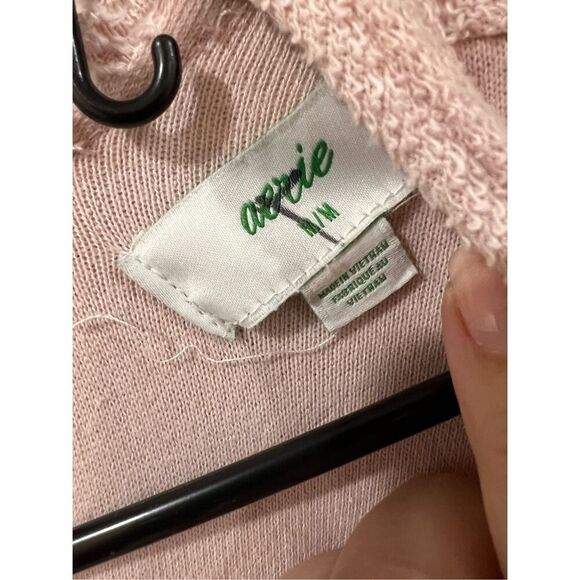 Aerie NWOT Get Out Town Tie Back Sweatshirt pink sz Medium - Picture 5 of 9